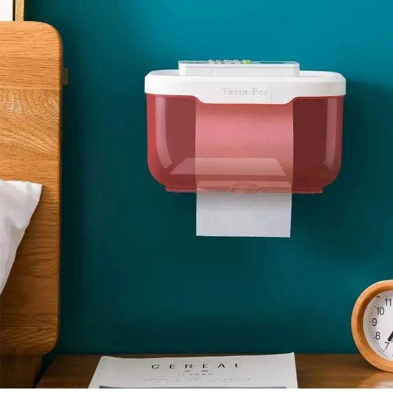 Punch-free Toilet Paper Holder Box Waterproof Storage Toilet Paper Storage Rack Paper Towel Kitchen Bathroom Storage Box - P12 Hub Europe