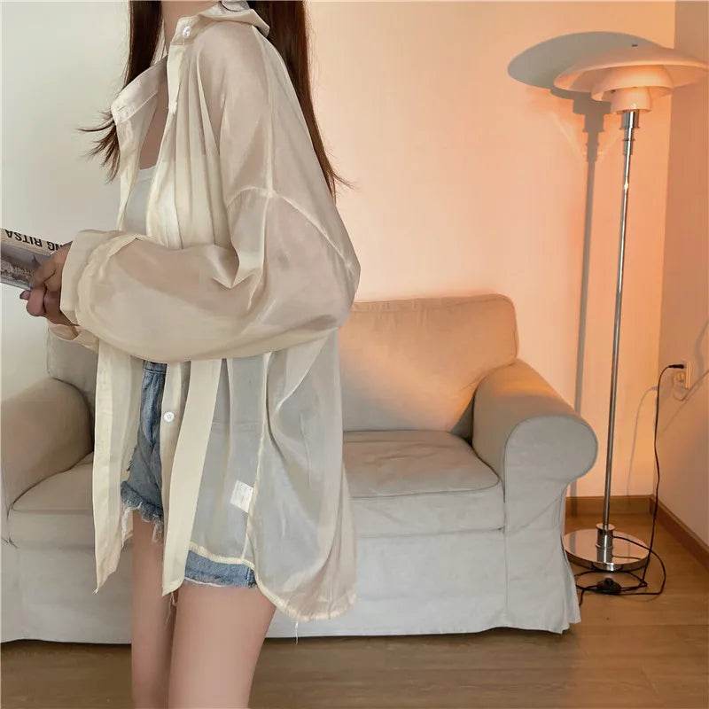 Semi Sheer Button Down Shirt - P12 Hub Europe