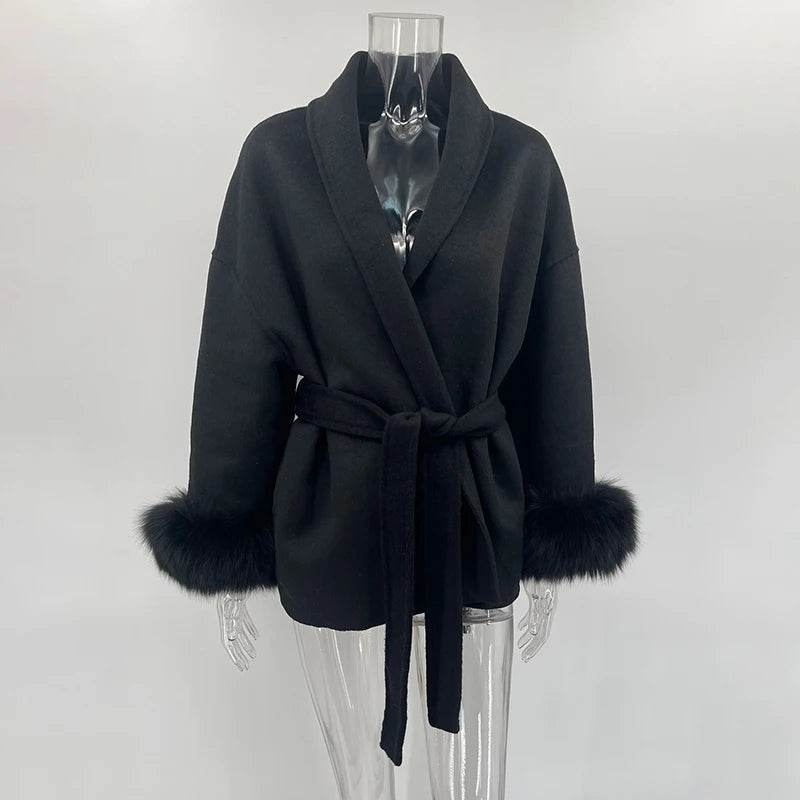 Fox Fur Wool Coat - P12 Hub Europe