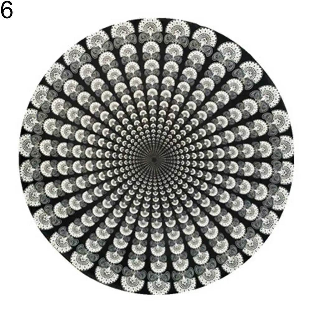 Large Aldult Beach Towel Vintage Round Chiffon Anti-sunlight Shawl Beach Towel Outdoor Yoga Picnic Mat - P12 Hub Europe