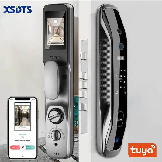 Door Lock with Camera App, Card, Code, 40-90cm - P12 Hub Europe