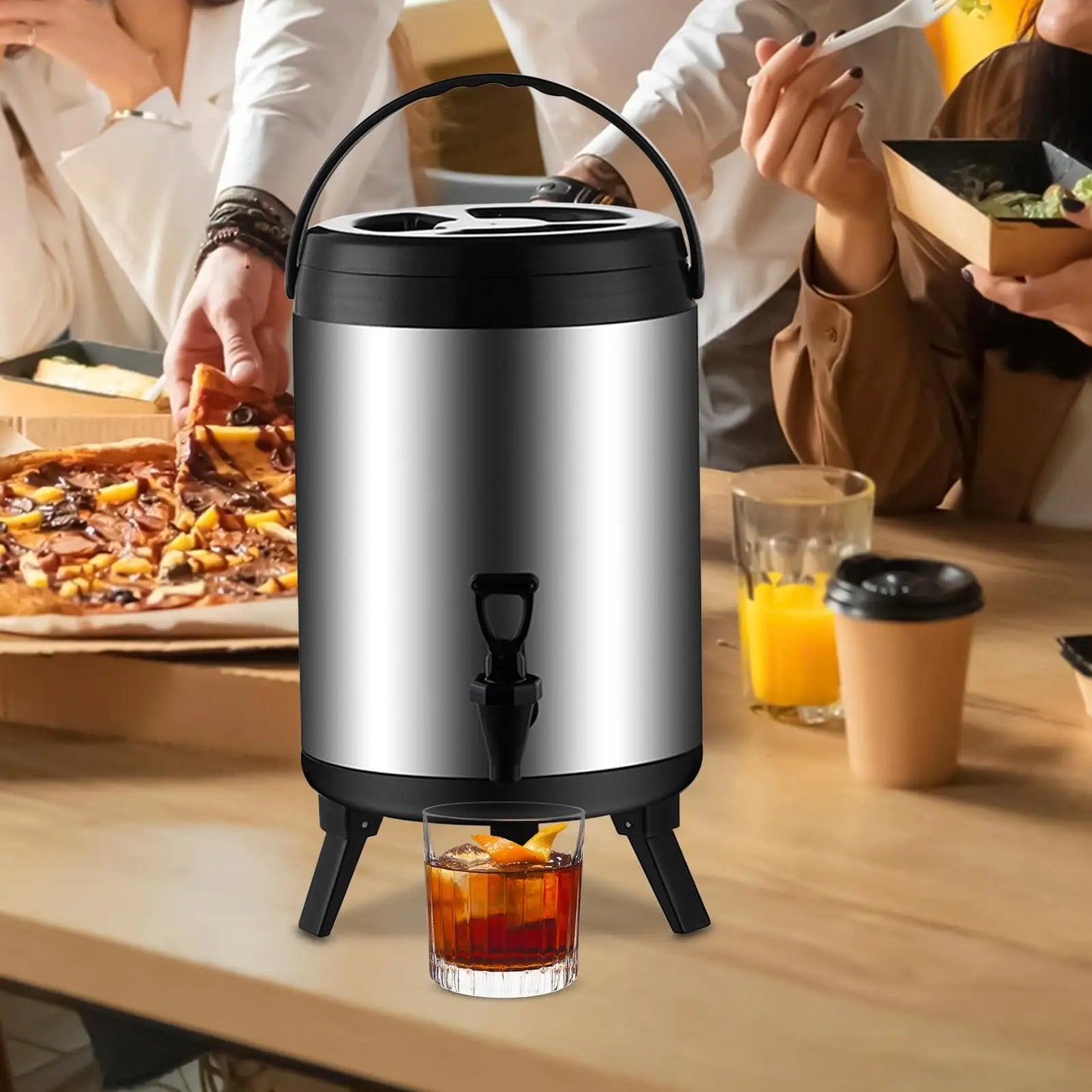Insulated Beverage Dispenser Leakproof Portable Insulated Water Cooler Camping Equipment For Travel Home Holiday Work Winter