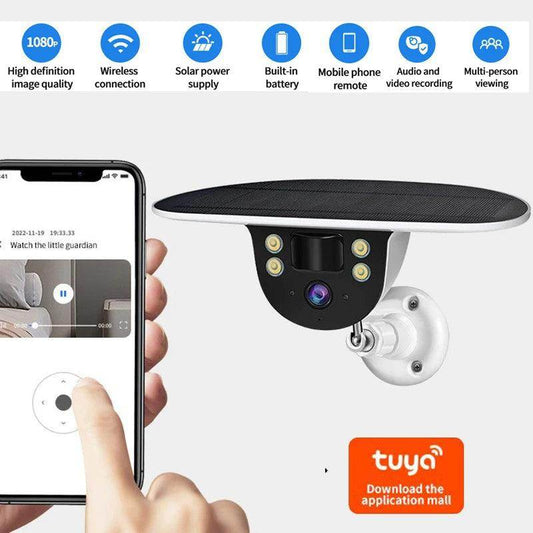 Solar Outdoor WiFi Camera 2MP, 180° View, Tuya Smart - P12 Hub Europe