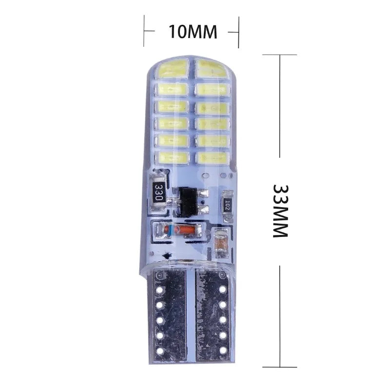 2pcs LED silica gel T10 light bulb flashing Signal Lamp Car Clearance lights position light Strobe stoplight Warning taillights