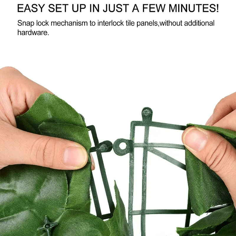 1X3m Artificial Ivy Hedge Green Leaf Fence Panels Faux Privacy Fence Screen for Home Outdoor Garden Balcony Decoration Plants - P12 Hub Europe