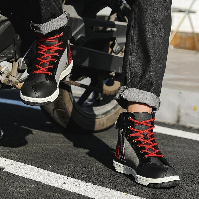 Motorcycle Shoes Men Motocross Boots Motobiker Racing Shoes Toe Cap Hardening Protective Cycling Shoes Summer Breathable Sneaker