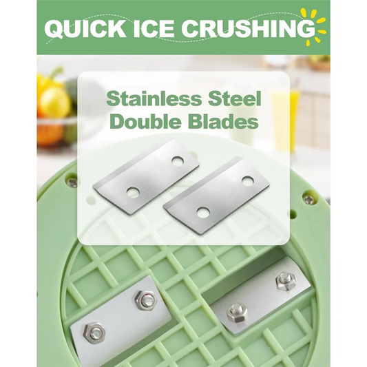 A74U Snow Cone Machine Shaved Ice Machine Manual Ice Shaver Machine Double Stainless Steel Blade Ice Crusher