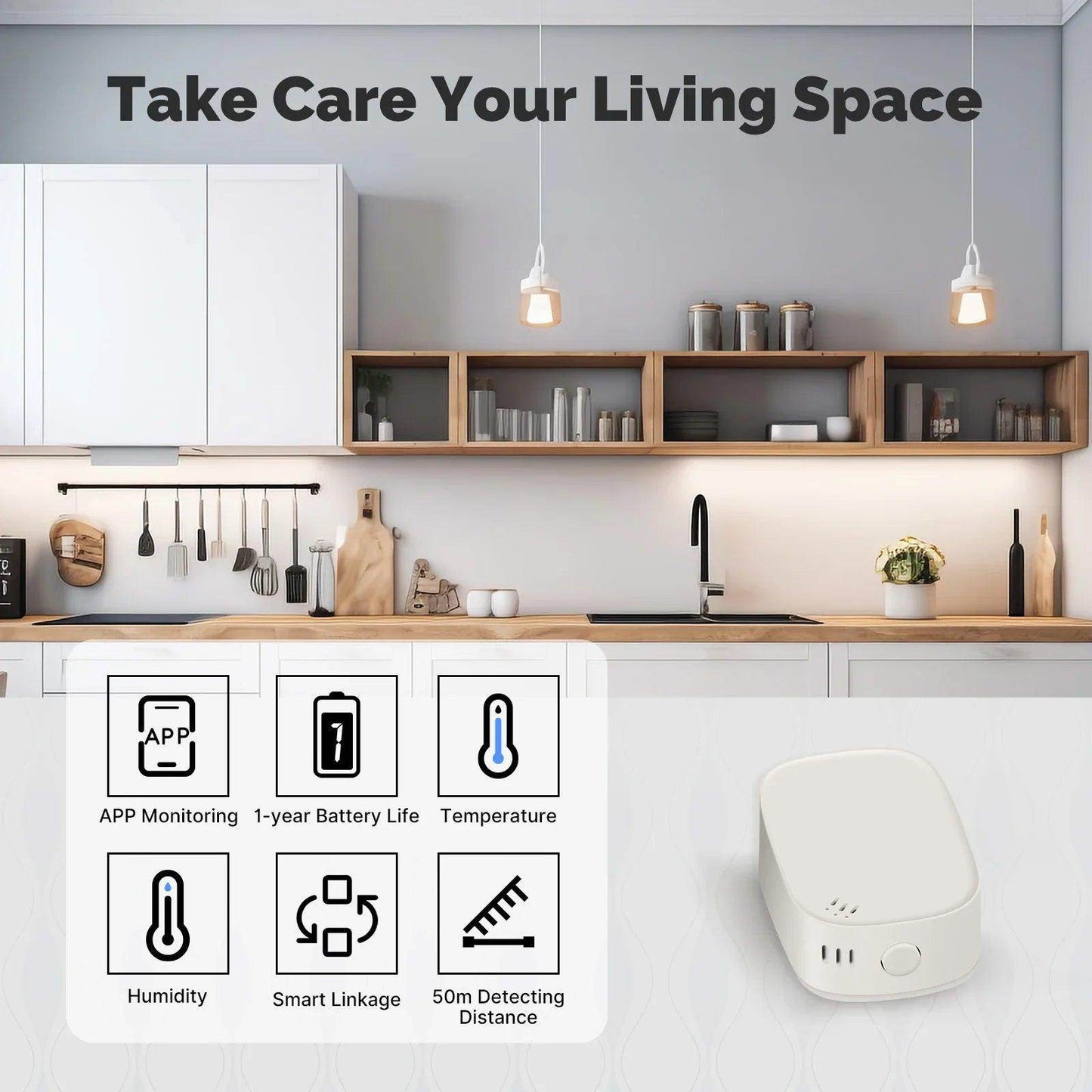 Temperature and Humidity Sensor Works with Alexa & Google - P12 Hub Europe