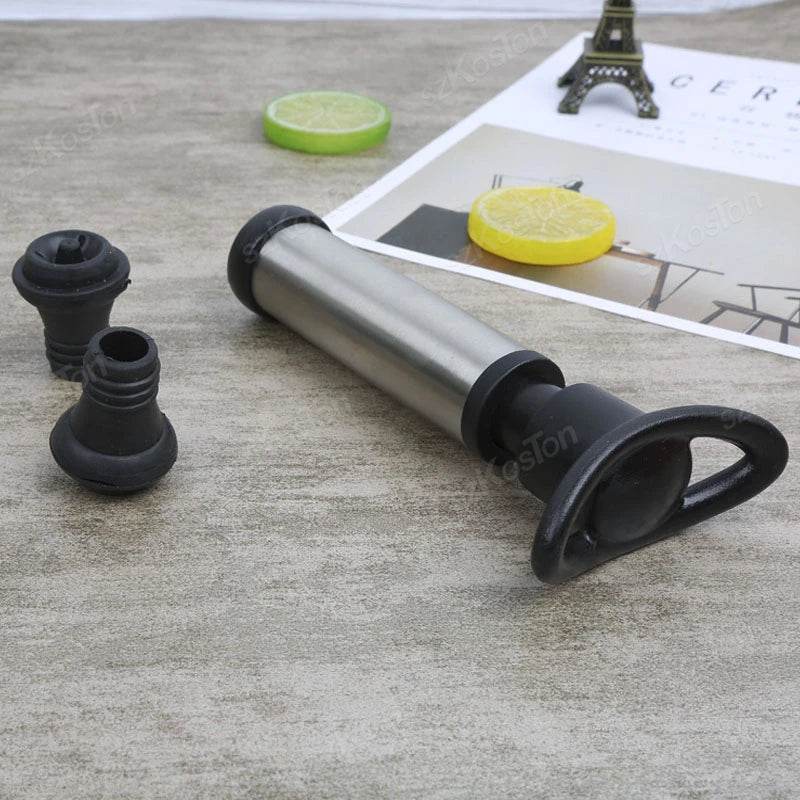 Wine Stopper With Vacuum Pump Bar Accessories Air lock Aerator Rubber Black Bottle Stopper Keep Wine Fresh Saver Sealing - P12 Hub Europe