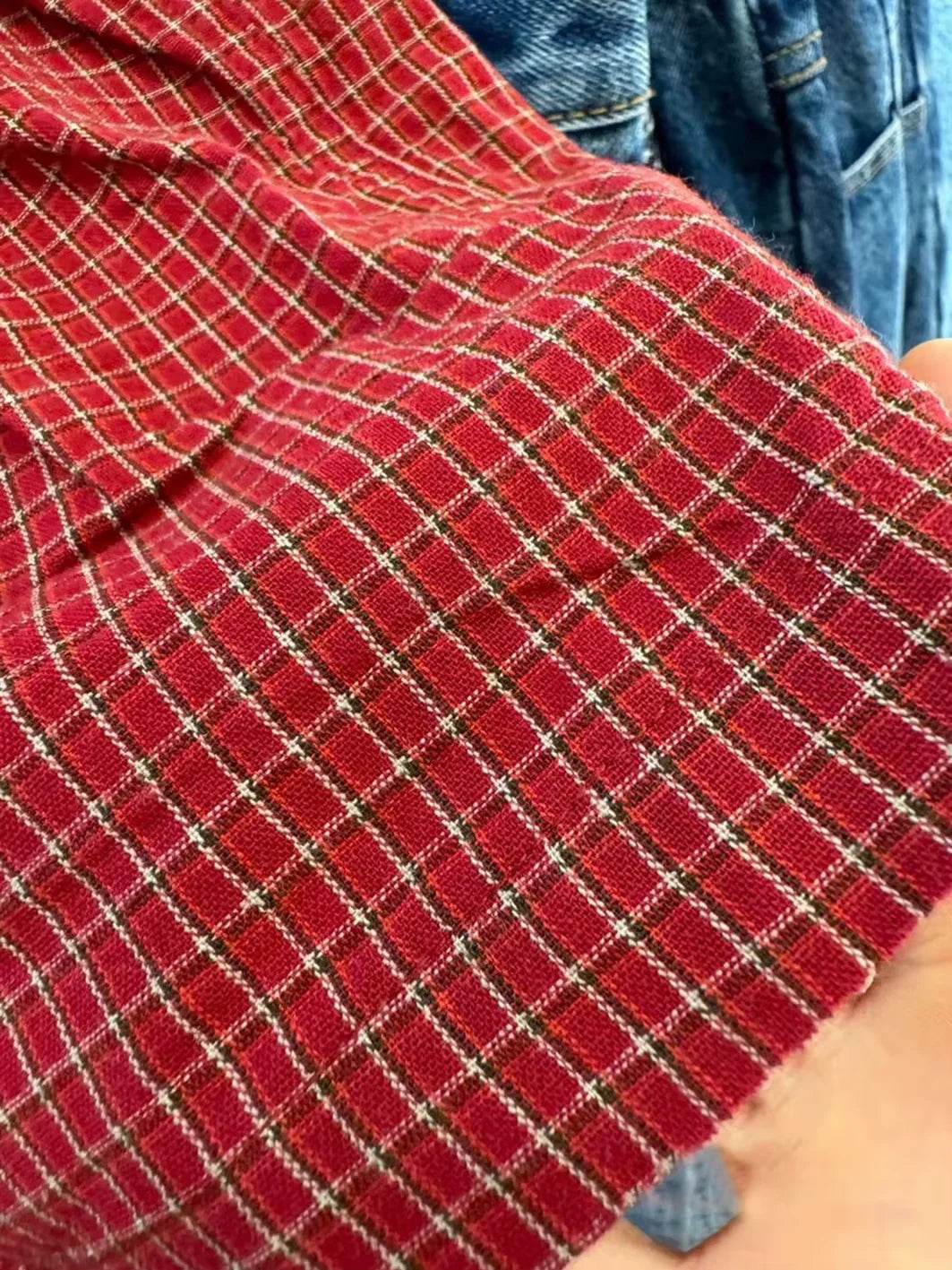 Red Plaid Puff Sleeve Shorts - P12 Hub Europe