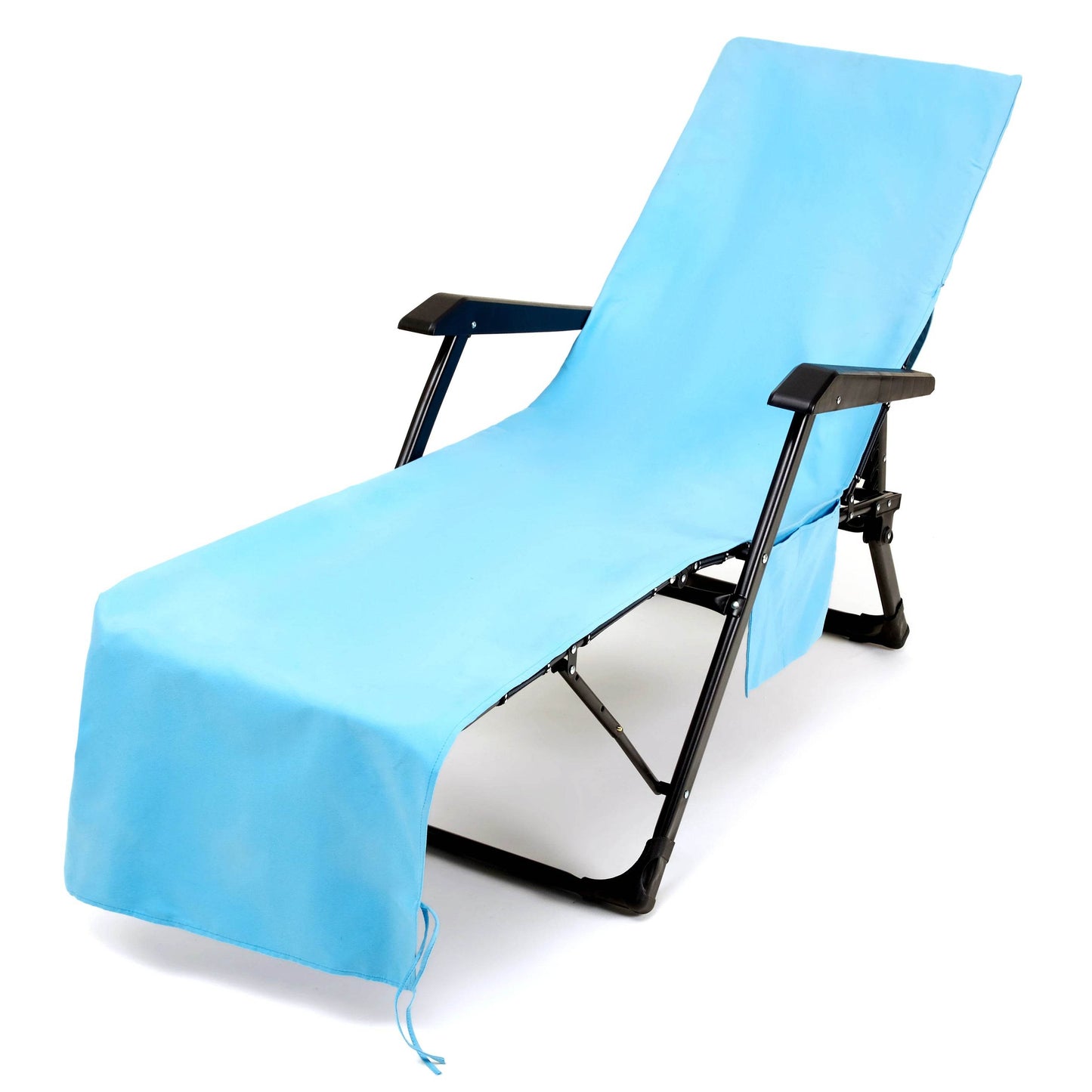 Beach Chair Cover Soft Microfiber Absorbent Quick Drying Holiday Sunbed Lounge Towel Cover Storage Pockets - P12 Hub Europe