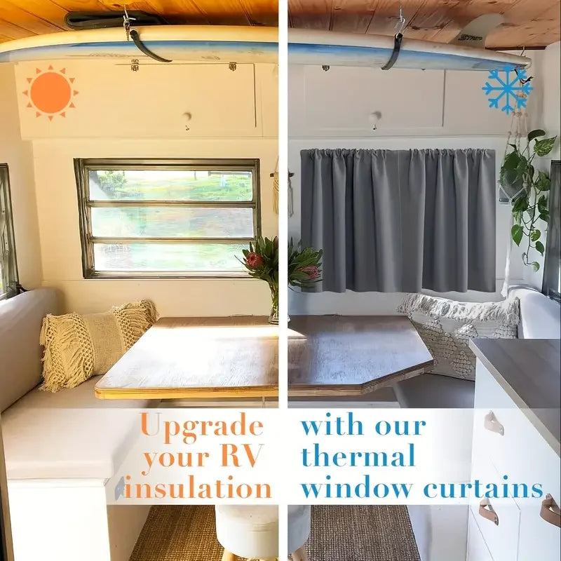2PCS Car Curtains Privacy Window Curtains Side Window Sunshades Thermal Interior Accessories For Camper Caravans Motorhome