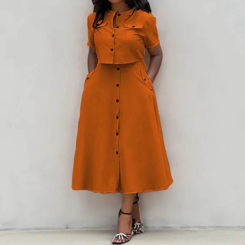 Office Crop Shirt Skirt Set - P12 Hub Europe