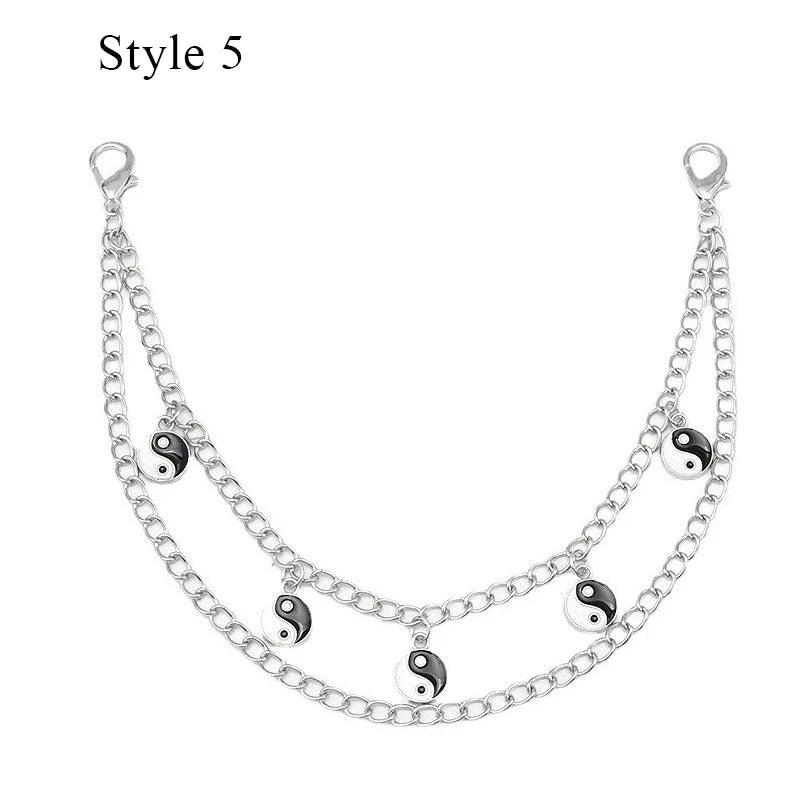 Multi-layer Metal Bag Chain DIY Handles Butterfly Heart Star Pendant Shoulder Bag Chain Replacement Bag Accessories Pearl Chain