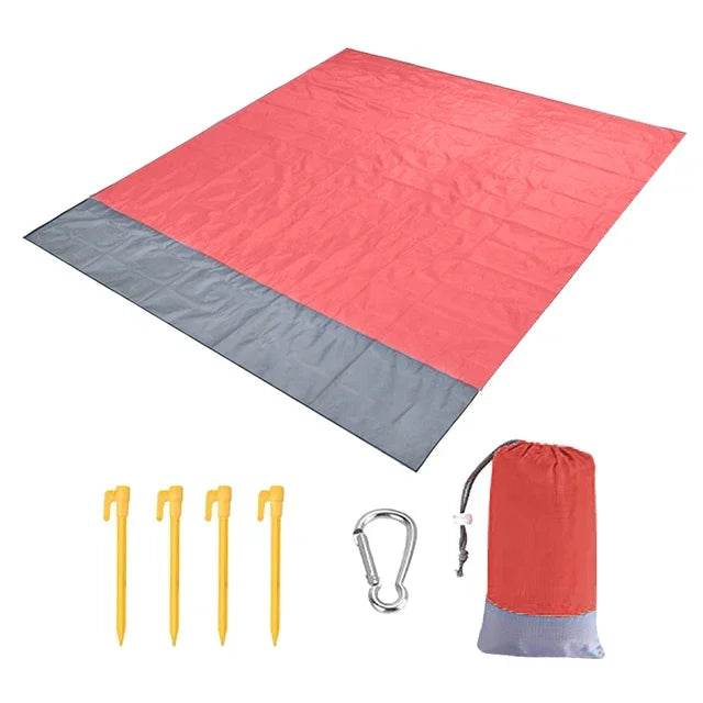 2x2.1m Waterproof Pocket Beach Mat Blanket Folding Camping Mattress Portable Lightweight Mat Outdoor Picnic Mat Sand Beach Towel - P12 Hub Europe