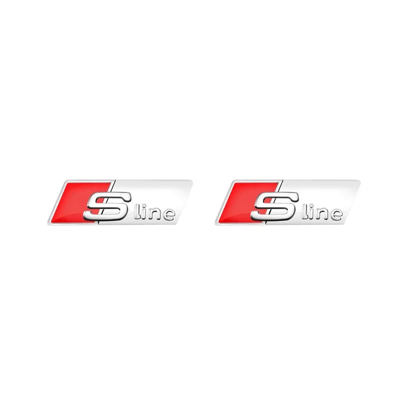 2/5/10pcs 3D Aluminium Alloy Steering Wheel Badge Emblem 3D Steering Wheel Sticker Car Sticker For Audi Sline RS Car Accessories