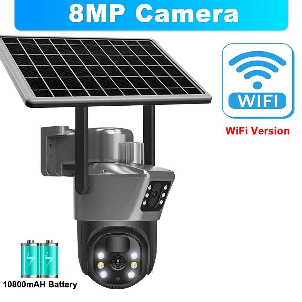 Outdoor PTZ Camera 4K Solar 8MP, Dual Lens, AI Track - P12 Hub Europe