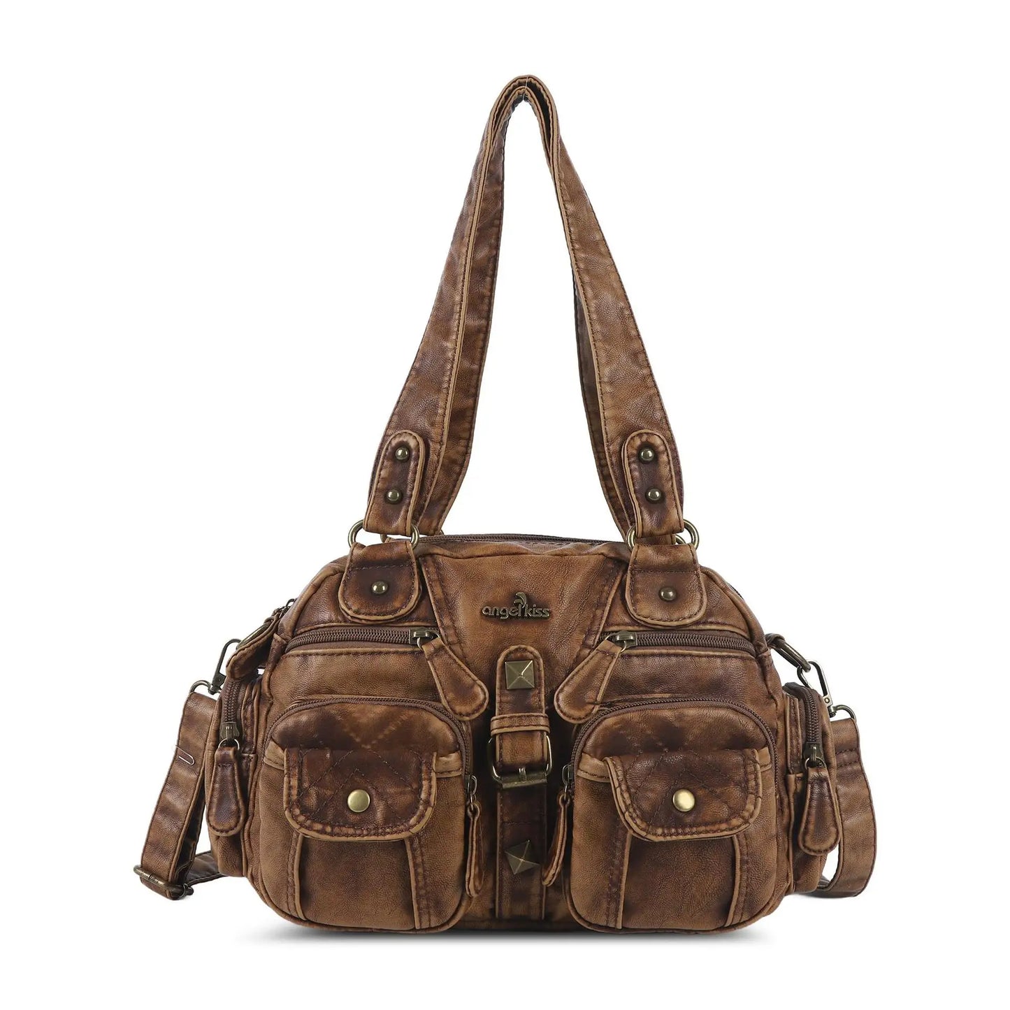 Angelkiss Women Handbags Satchel Top-handle Handbag PU Shoulder Bag Dumpling Pack Give Gifts Shoulder Bags Phone Money Pack
