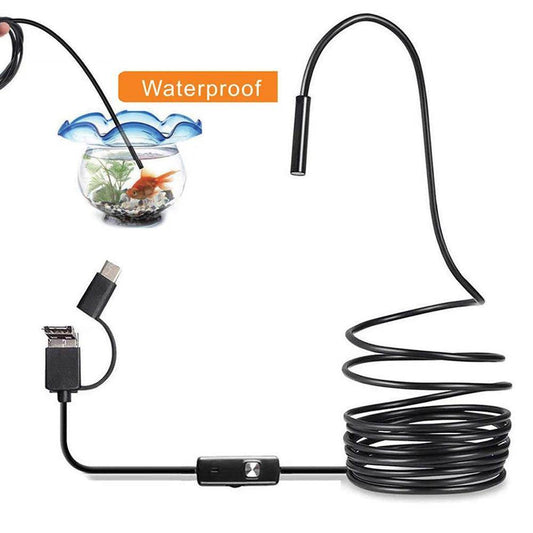 Endoscope 7mm 3-in-1 USB IP67, Android/PC, 3-10cm Focus, 1M Cable - P12 Hub Europe