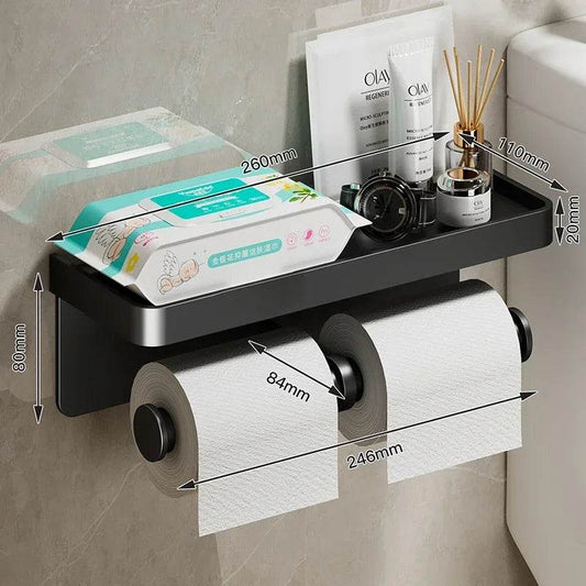 Aluminum Alloy Toilet Paper Holder WC roll Paper Holder perfume Shelf for Bathroom storage Accessories - P12 Hub Europe
