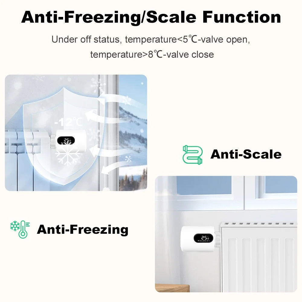 Tuya Zigbee3.0 Thermostat Radiator Actuator Smart TRV Valve Programmable Temperature Controller Works With Alexa Google Home