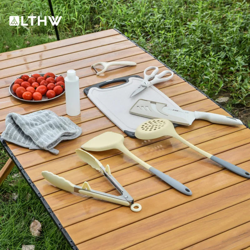 LTHW Outdoor cooking portable set; camping utensils; equipment supplies; camping cookware storage bag; barbecue tools.