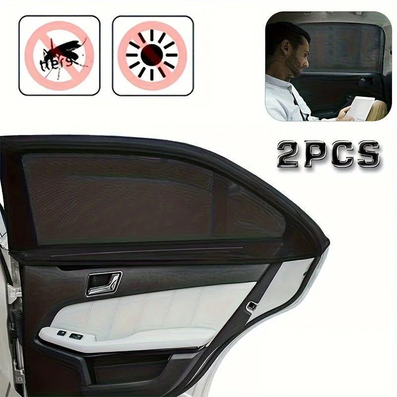 2pcs/set Car Sunshade Net Car Window Sun Visor Cover Automotive Interior