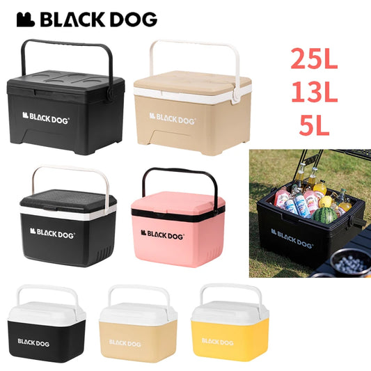 Naturehike BLACKDOG 25L/13L/5L Cooler Box Portable Camping Picnic Large Capacity Outdoor Fishing Car Insulated Refrigerator Box