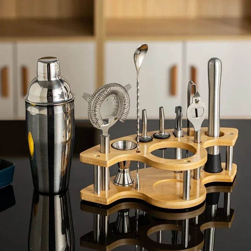 1/3/6/9/11pcs Cocktail Shaker Set Stainless Steel Bartender Kit Cocktail Mixer Wine Martini Boston Shaker Party Bar Tools - P12 Hub Europe