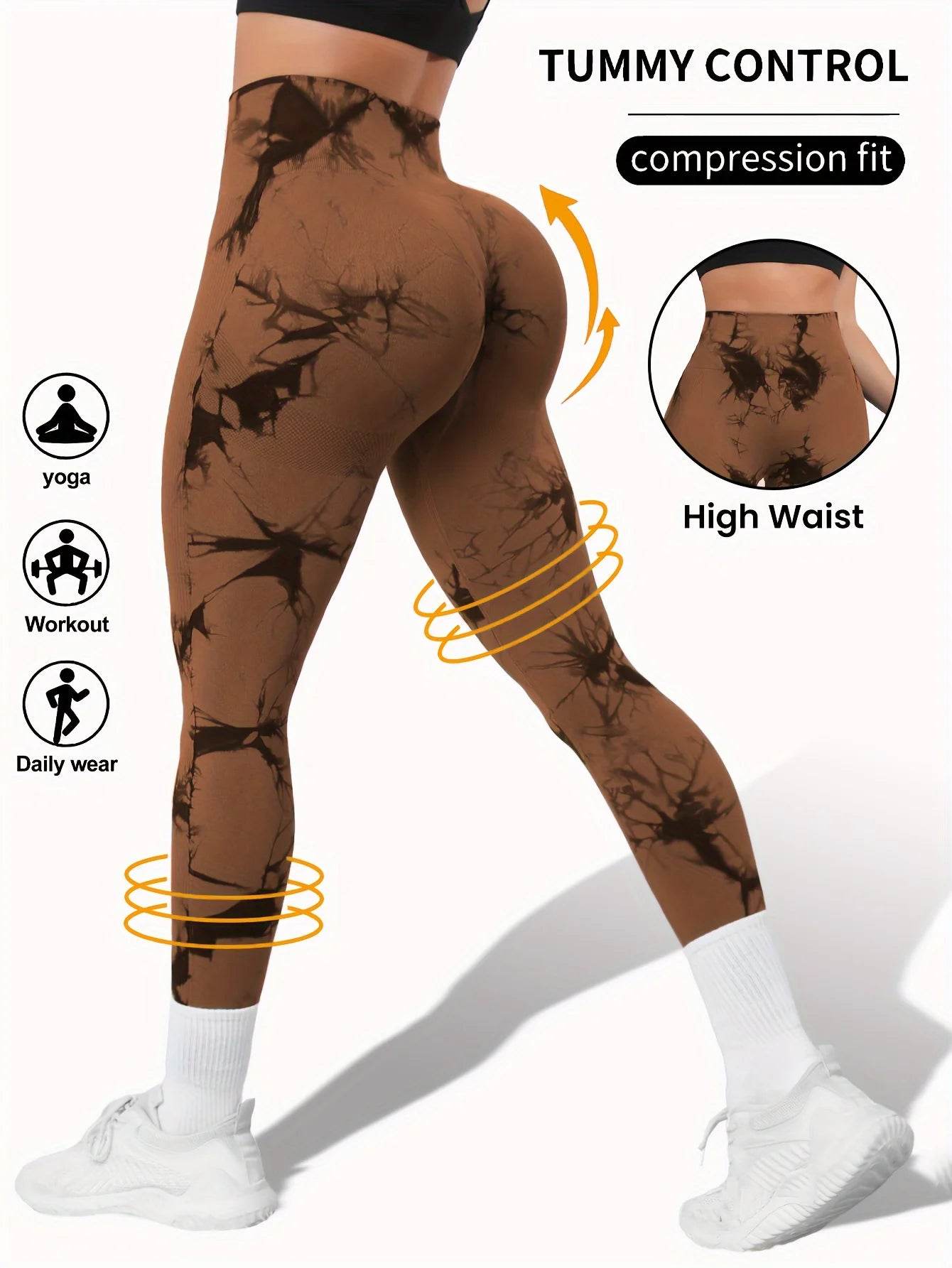 Tie Dye Seamless Butt Lift Leggings - P12 Hub Europe