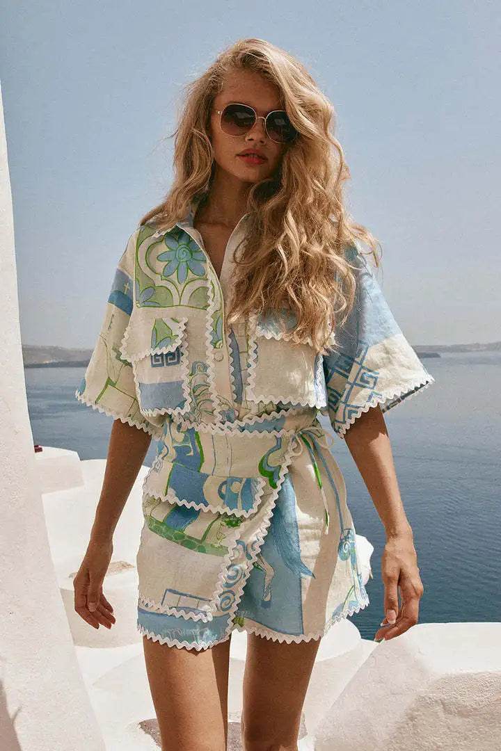 Fashion Printed Ruffle Skirt Set - P12 Hub Europe