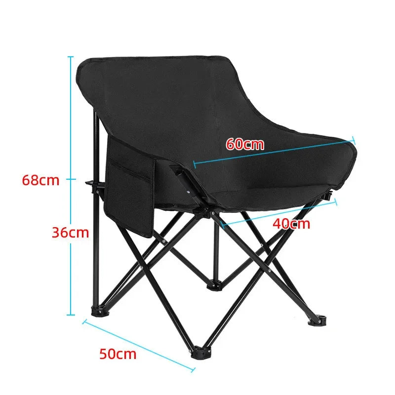 Camping Folding Moon Chair Portable Chair Lightweight Camping Chair Picnic Fishing Small Horse Stool Student Sketching Outdoor