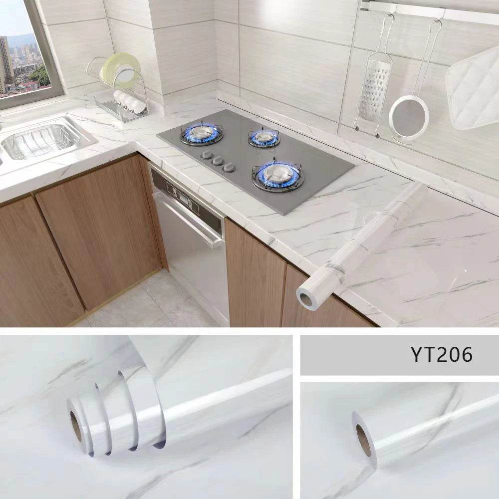 Marble Kitchen Waterproof Stickers PVC Self Adhesive Oil Proof Wall Sticker for Desktop Bathroom Renovation Wall Decor Removable - P12 Hub Europe