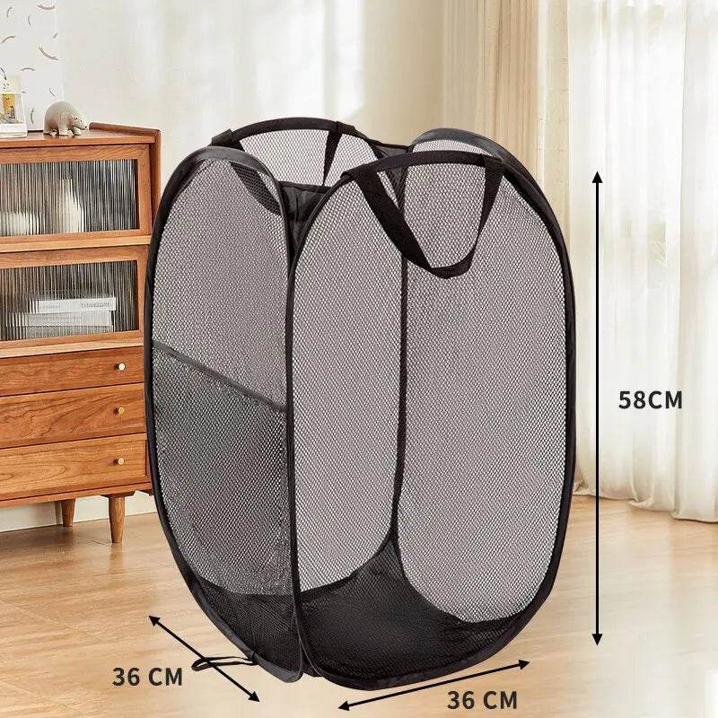 Durable Collapsible Mesh Laundry Hamper - P12 Hub Europe