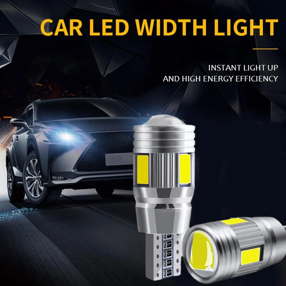 2x Car T10 LED Bulb W5W 194 LED Signal Light 12V 6000K Trunk Lamps Auto No Side 10SMD 5630 Claerance error Wedge X2N9