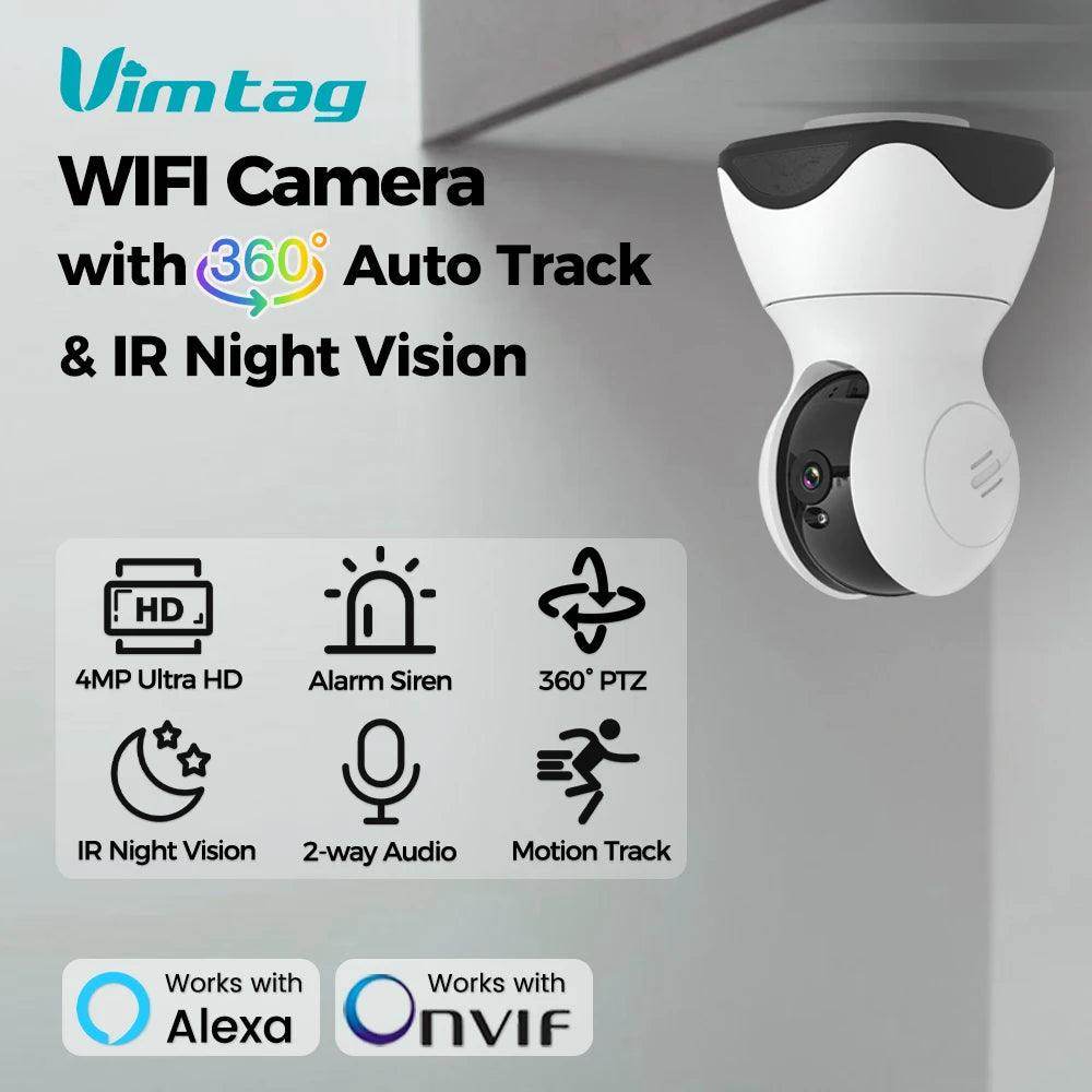 Indoor Camera 4MP 360° WiFi Auto Track, 2-Way Audio, Color Night - P12 Hub Europe