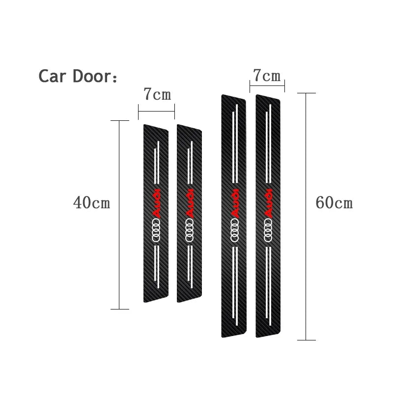 1/4/5Pcs Car Door Sill Scuff Plate Decor Carbon Fiber Stickers For Audi Sline A3 A1 A4 B8 B7 A6 C7 A5 A7 A8 B9 B6 C6 Q2 Q3 Q5 Q7