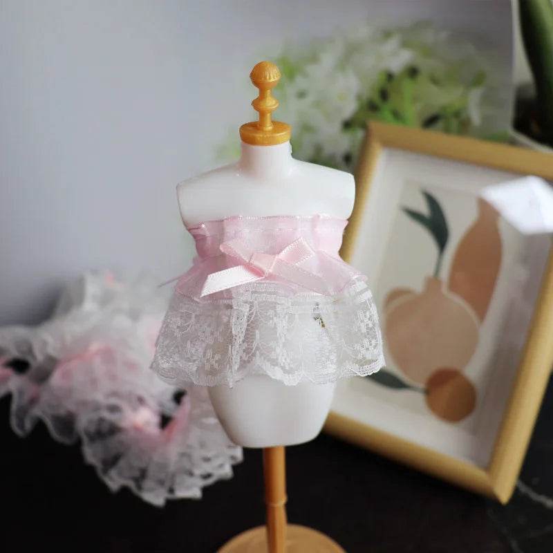 Pink Double-layer Embroidered Bow Applique Lace DIY Children's Hat Dress Frame Home Textile Storage Basket Cabinet Decoration - P12 Hub Europe