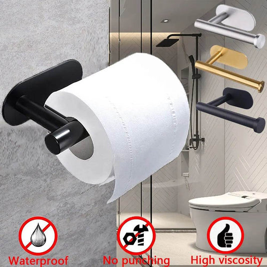 Adhesive Toilet Paper Holder Kitchen Roll Towel Rack Napkin Dispenser Absorbent Stand Tissue Hanger Bathroom Accessories - P12 Hub Europe