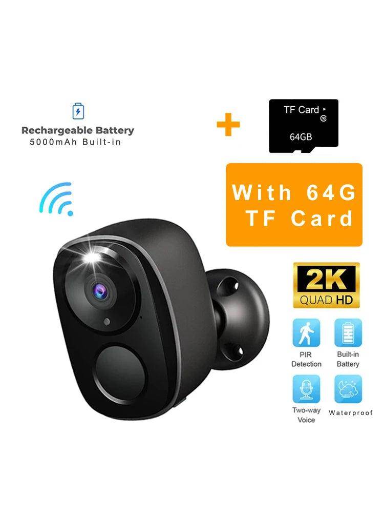Outdoor Camera 2K Battery AI Motion, Siren, Color Night - P12 Hub Europe