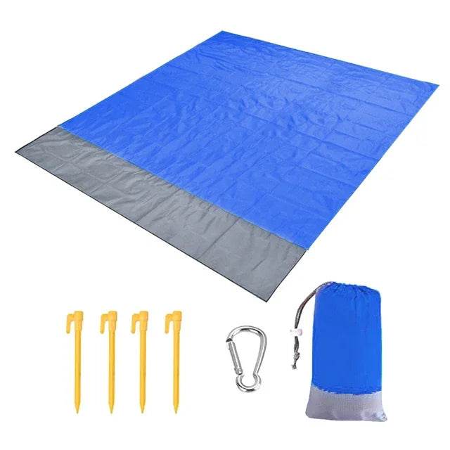 2x2.1m Waterproof Pocket Beach Mat Blanket Folding Camping Mattress Portable Lightweight Mat Outdoor Picnic Mat Sand Beach Towel - P12 Hub Europe