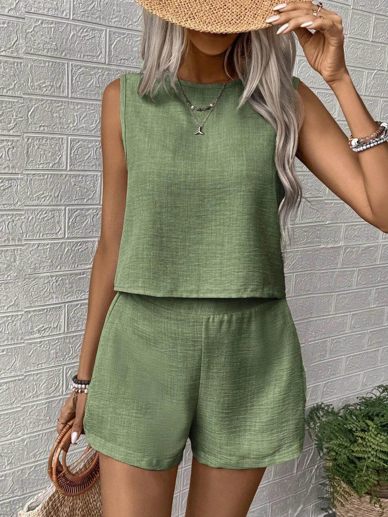 Ladies Solid Vacation Shorts Set - P12 Hub Europe