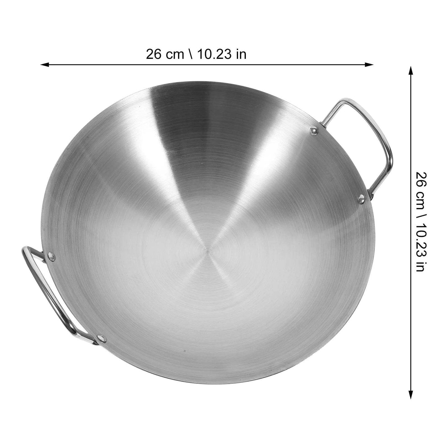 Round Bottom Kitchen Utensil Stainless Steel Wok Fry Pot Cooking Pan Kitchen Utensil Gas Stove Compatible Cookware Dining Bar - P12 Hub Europe