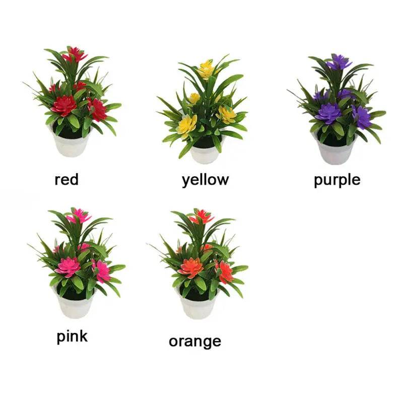 Artificial Flowers Plant Pot Simulate Fake Plastic Flowers Home Office Decor Gift Desktop Bonsai Wedding Party Balcony Ornaments - P12 Hub Europe