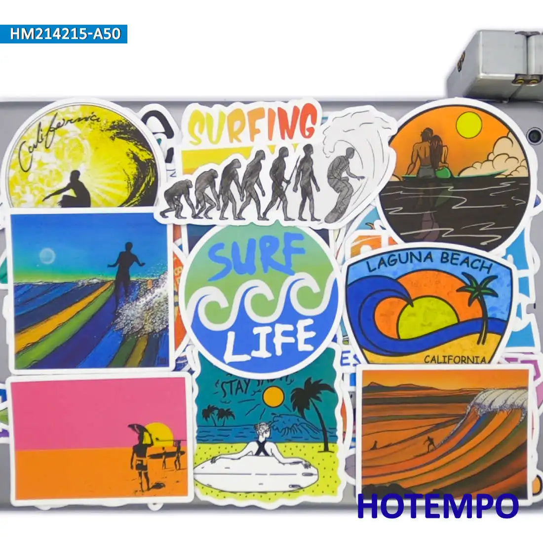 50Pieces Florida Miami Summer Sunshine Beach Surf Travel Stickers for Journal Luggage Guitar Car Bike Phone Laptop Sticker Toys