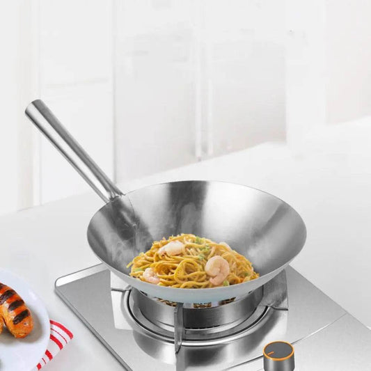 Kitchen Cookware Stainless Steel Stir-fry Wok Thickened Chinese-style Frying Pan Anti-corrosive Water Ladle Canteen - P12 Hub Europe