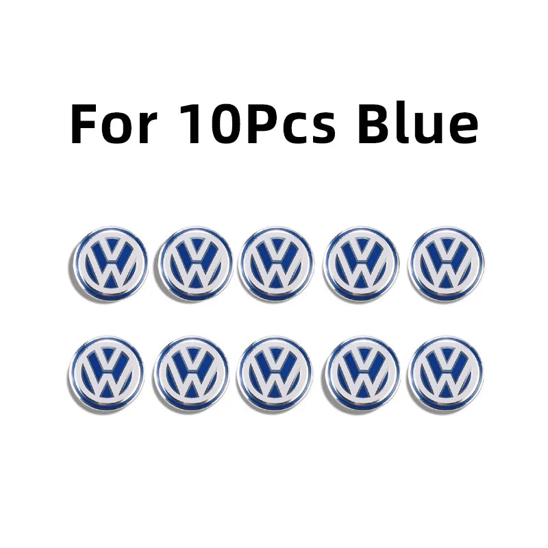 10Pcs Car Remote Key Sticker Aluminum Emblem Decoration Decal For VW GTI Polo Golf Passat Tiguan Arteon Touareg Taigo Bora Jetta