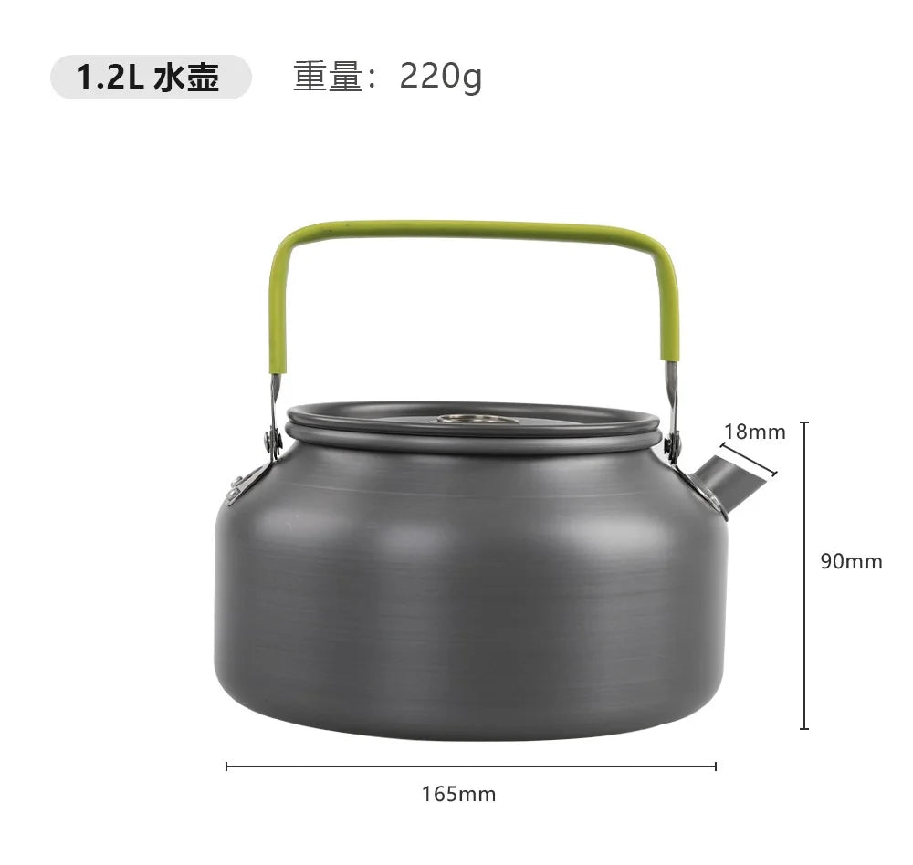 Alloy Camping Cooking Kettle 800ml 1.2L Tea Coffee Pot