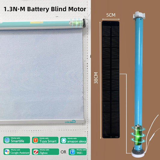 LifeLibero Tuya WiFi ZigBee Battery Smart Curtains Roller Blinds Shade Tube Motor For37 38mm Remote Control Support Alexa Google