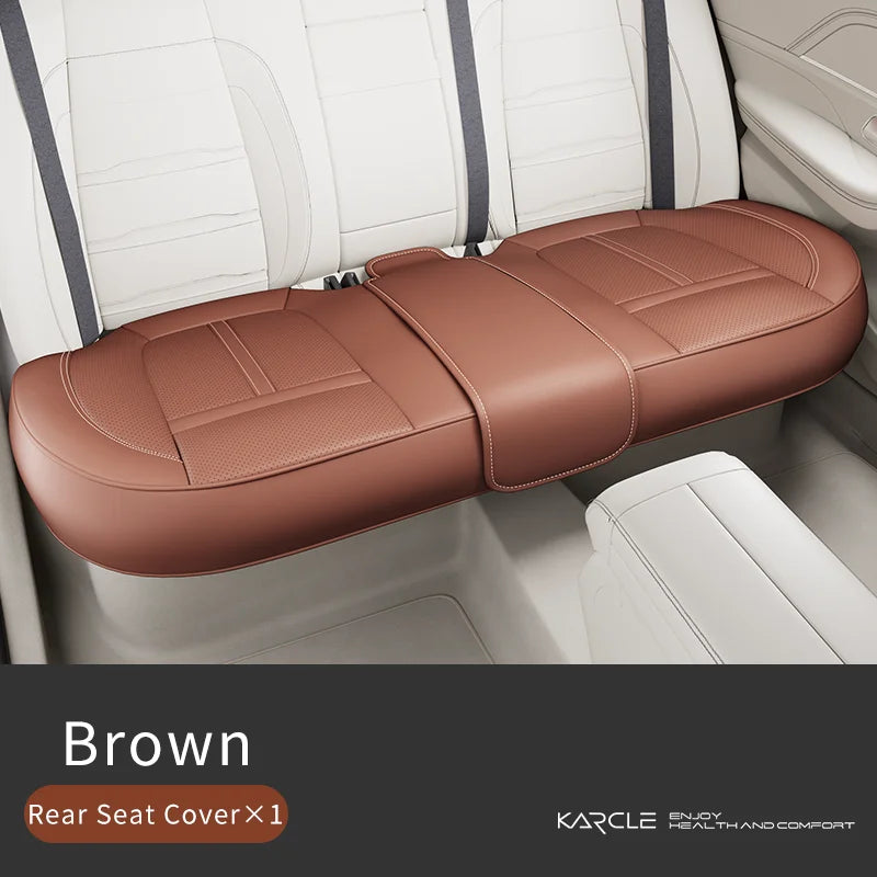 Karcle Leather Car Seat Cover Front and Rear Seat Covers Full Set with Surround Bottom Waterproof Seat Cushion Car Accessories